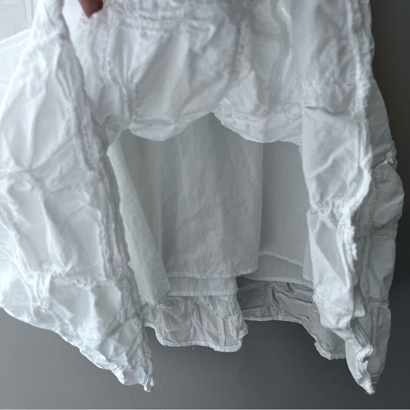 Storia Stitched Bohemian Tiered Mini White Dress Women’s Medium - Picture 9 of 11